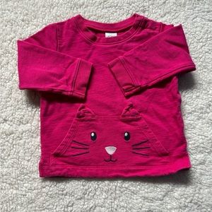 Carters 18 months cat top with front pocket